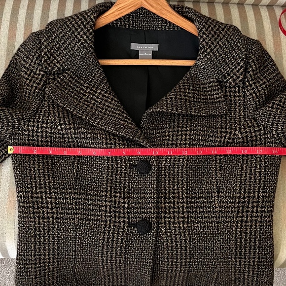 VTG Ann Taylor 100% Virgin Wool Window Plaid Jacket - Picture 2 of 13